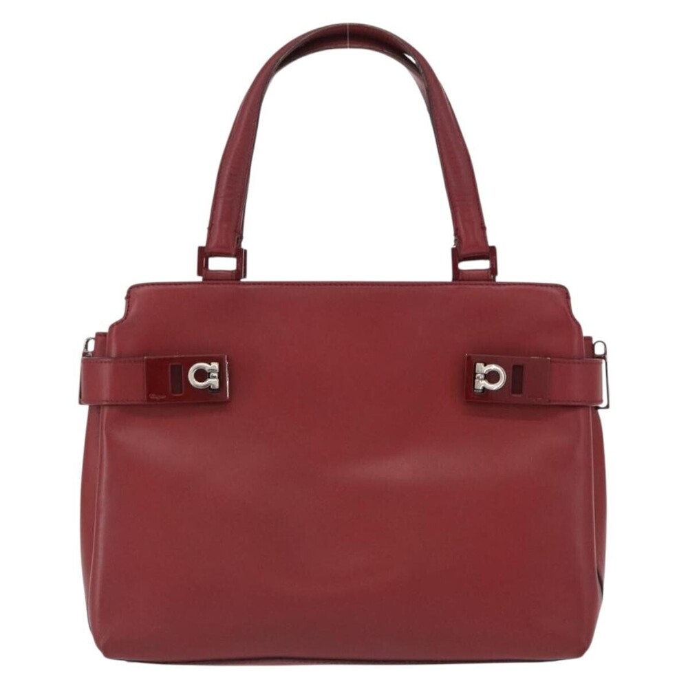 Salvatore Ferragamo Double Gancini Side Buckle Tote Leather Small